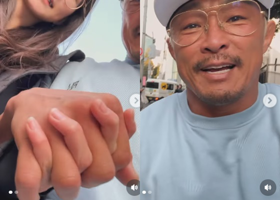 '야노시호♥' 추성훈, 손 꼭잡고 데이트.."딸과 정말 행복, 아내에게 감사"