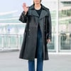 박서준, 가죽 트렌치 코트 휘날리며..파리로 출국