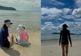 チョ・ユンヒの美しい後ろ姿..'イ・ドンゴンのコピー' ロアと幸せな休暇 [スター・イシュー]