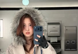 Момо TWICE, обнажение пресса даже в холодные дни...Идеальная линия для талии