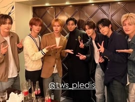 "너무 행복한 시간" 방탄소년단 뷔 만난 TWS..훈훈한 선후배 情