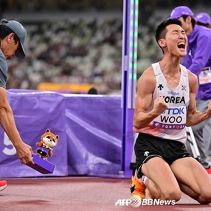 '韓 역사' 값진 은메달, 우상혁 감동 소감 "金 위해 최선 다했다... 부상 때문에 아쉬워"