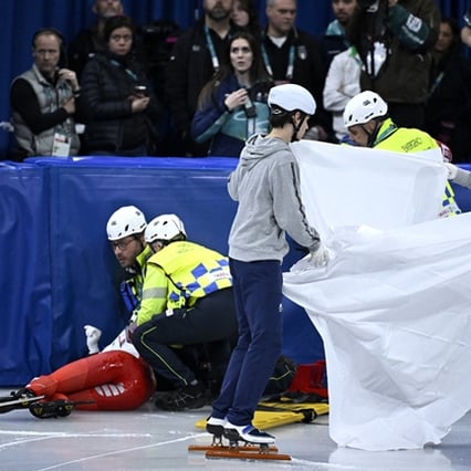 '날에 베인 끔찍 안면 부상' 천만다행 "눈 이상 없다→봉합 수술 완료" [밀라노 올림픽]