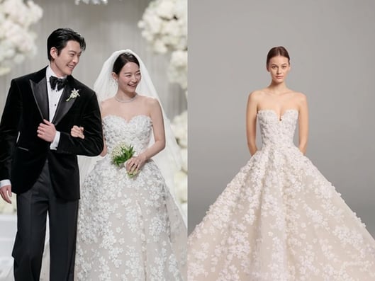 4231만원 드레스에 도경수→뷔·이병헌 하객..김우빈♥신민아 결혼