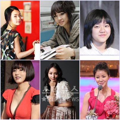 2010 KBS 연기대상 시상식 신인상 여자 후보들 서우 지연 고아성 이시영 김하은 오지은 (왼쪽위부터 시계방향)