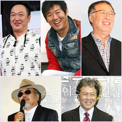 2010 KBS 연기대상 시상식 조연상 남자후보들 박상면 성동일 변희봉 천호진 장항선(왼쪽위부터 시계방향)