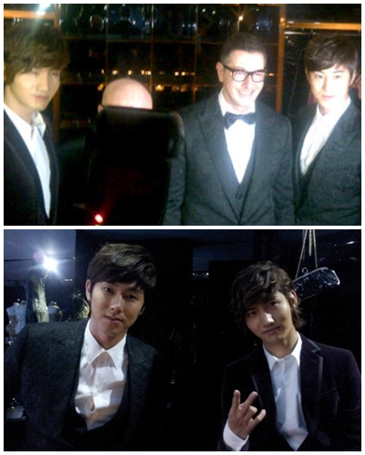 ↑(위 사진, 왼쪽에서 차례로) 동방신기 창민, 도미니코 돌체, 스테파노 가바나, 동방신기 윤호 ⓒ출처=인터넷 커뮤니티