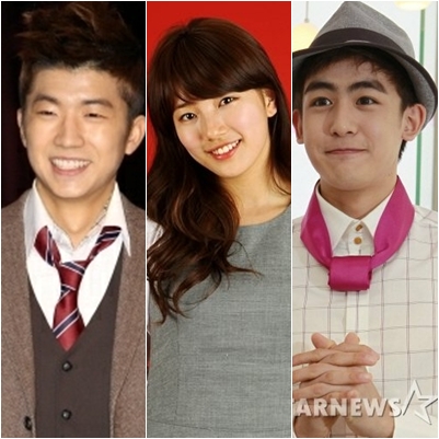 우영(왼쪽부터), 수지, 닉쿤