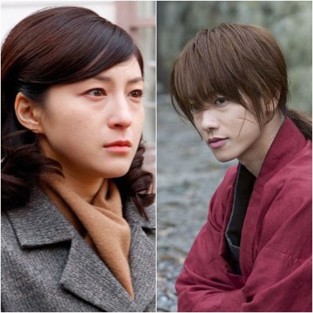 히로스에 료코 '제로포커스'스틸, 사토다케루 '바람의 검심' 스틸.