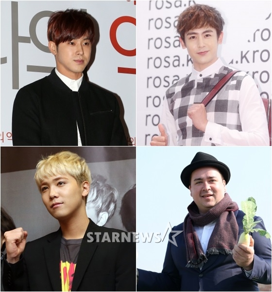 동방신기 유노윤호, 2PM 닉쿤, 샘 해밍턴, FT아일랜드 이홍기/사진=스타뉴스