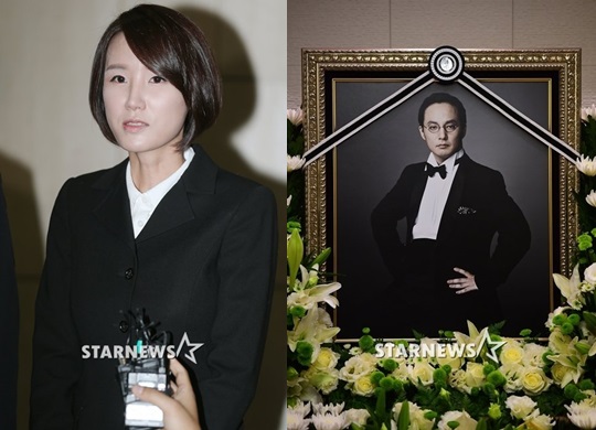 고(故) 신해철 아내(왼쪽)와 고 신해철 영정/ 사진=스타뉴스