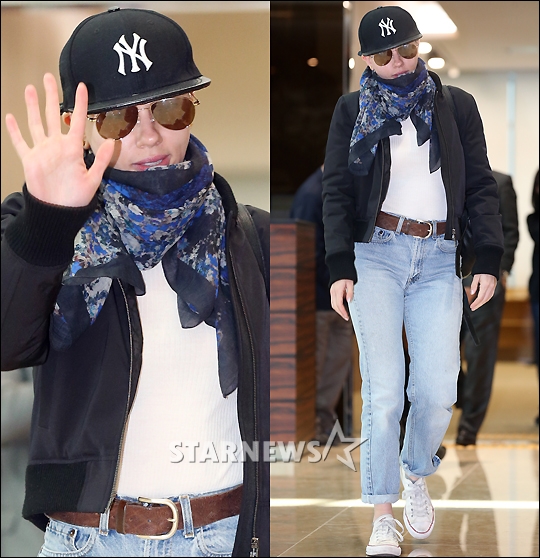 스칼렛 요한슨이 17일 오전 김포공항으로 입국하고 있다/사진=임성균 기자