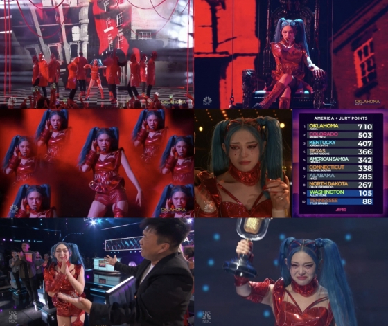 미국 NBC 대규모 경연 프로그램 '아메리칸 송 콘테스트' 방송 화면