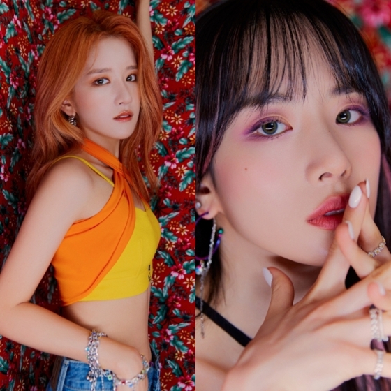 31일 오후 교통사고를 당한 우주소녀 멤버 엑시(왼쪽)와 설아 / 사진=스타쉽엔터테인먼트