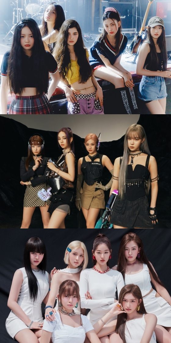 뉴진스(위부터)와 에스파, 아이브 /사진=어도어, SM엔터테인먼트, 스타쉽엔터테인먼트