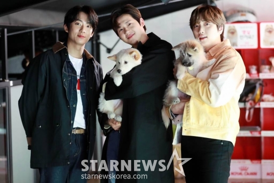 B1A4 공찬(왼쪽부터), 신우, 산들/사진=임성균 기자 tjdrbs23@