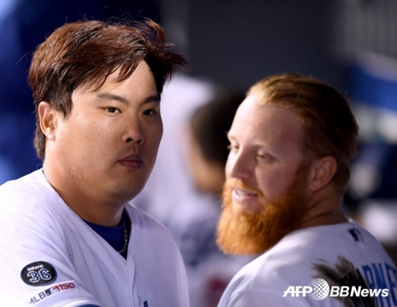 2019년 류현진(왼쪽)과 터너. /AFPBBNews=뉴스1