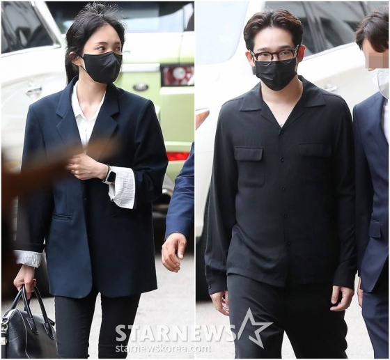 마약류관리에관한법률 위반 등 혐의로 구속영장이 청구된 방송인 서민재, 사우스클럽 남태현이 18일 오전 서울 마포구 서부지방법원에서 진행된 구속전피의자심문(영장실질심사)에 출석하고 있다. 2023.05.18 /사진=김창현 기자 chmt@
