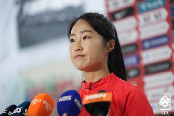 인터뷰 하는 이영주. /사진=대한축구협회 제공