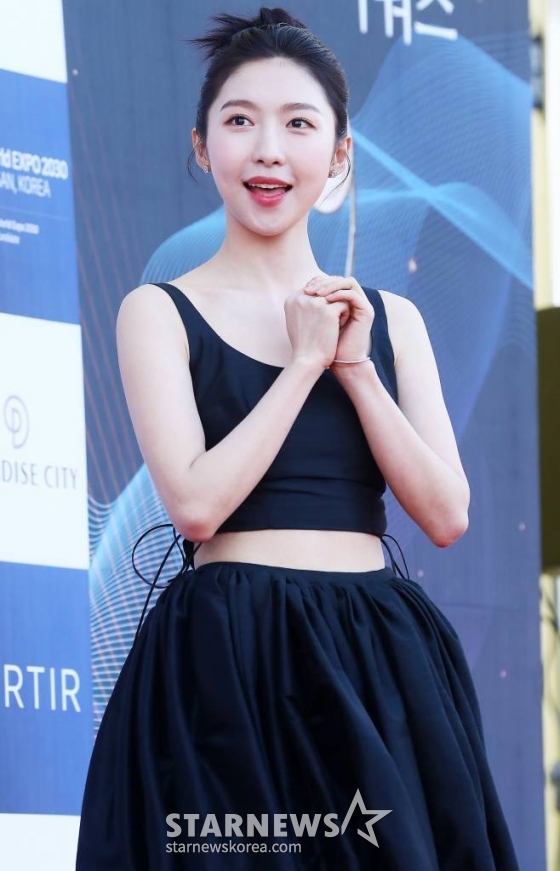 배우 주현영이 19일 오후 인천 파라다이스 시티에서 열린 '제2회 청룡시리즈어워즈(Bluedragon Series Awards)' 레드카펫 행사에 참석하고 있다. '청룡시리즈어워즈'는 넷플릭스부터 디즈니+(플러스), 시즌, 애플TV+(플러스), 왓챠, 웨이브, 카카오TV, 쿠팡플레이, 티빙이 제작하거나 투자한 국내 드라마와 예능을 대상으로 한 국내 최초, 단독 시상식이다. 2023.07.19 /사진=김창현 기자 chmt@