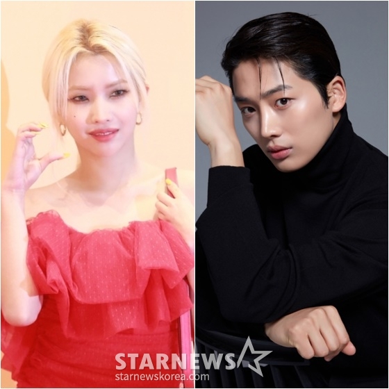 소연(왼쪽), 문세훈/사진=스타뉴스, 초록뱀이엔엠