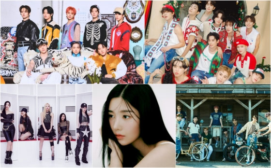/사진제공=스트레이 키즈(JYP엔터테인먼트), 더보이즈(IST엔터테인먼트), ITZY(JYP엔터테인먼트), 권은비(울림엔터테인먼트), &TEAM(하이브 레이블즈 재팬)