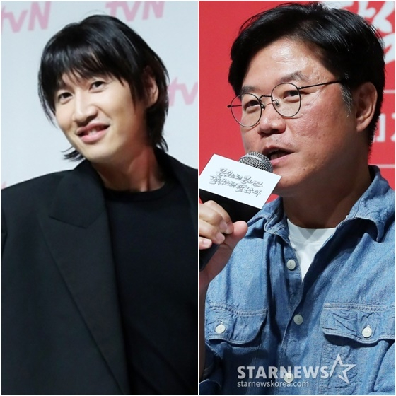 배우 이광수(왼쪽)와 나영석PD /사진=김창현 기자