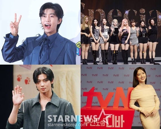 임영웅(왼쪽 시계방향으로), 트와이스, 박은빈, 차은우/사진=스타뉴스, tvN
