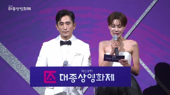 차인표(왼쪽), 장도연 /사진=제59회 대종상 영화제