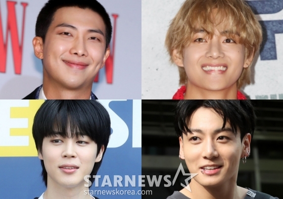 방탄소년단 RM, 뷔, 지민, 정국 /사진=스타뉴스