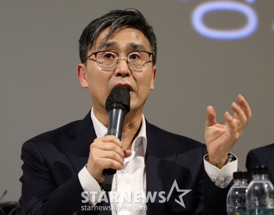 (서울=뉴스1) 김진환 기자 = 김덕영 감독이 29일 오후 서울 용산구 CGV 용산아이파크몰에서 열린 ’건국전쟁2 : 인간 이승만‘ 제작발표회에서 발언하고 있다. 2024.2.29/뉴스1 Copyright (C) 뉴스1. All rights reserved. 무단 전재 및 재배포, AI학습 이용 금지. /사진=(서울=뉴스1) 김진환 기자