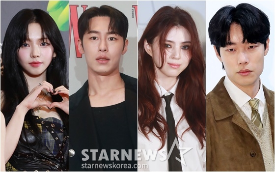 에스파 카리나(왼쪽부터), 이재욱, 한소희, 류준열/사진=스타뉴스