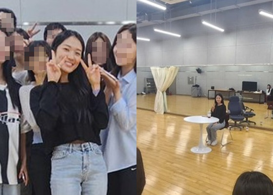 모교 건국대에 방문한 김혜윤 /사진=정영주 인스타그램 캡처
