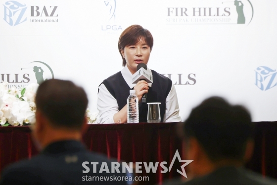 (서울=뉴스1) 민경석 기자 = 박세리 전 여자 골프 국가대표팀 감독이 19일 오전 서울 중구 웨스틴조선호텔에서 열린 '퍼힐스 박세리 챔피언십(FIR HILLS SERI PAK Championship)' 기자간담회에서 소감을 밝히고 있다. 퍼힐 박세리 챔피언십은 오는 3월 21일(현지시간)부터 나흘간 캘리포니아 팔로스버디스의 팔로스버디스 골프클럽에서 총상금 200만 달러 규모로 개최된다. 미국여자프로골프(LPGA) 투어에서 한국 선수 이름을 건 대회가 열리는 건 LPGA 역사상 처음이다. 2024.2.19/뉴스1 Copyrig /사진=(서울=뉴스1) 민경석 기자