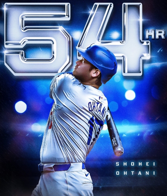 54번째 홈런을 날린 오타니. /사진=MLB닷컴 공식 SNS 갈무리