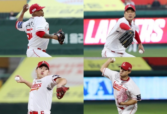 9월 KBO 월간 MVP 후보에 오른 SSG 엘리아스, 김광현, 노경은, 조병현(왼쪽 위부터 시계방향으로). /사진=SSG 랜더스 제공