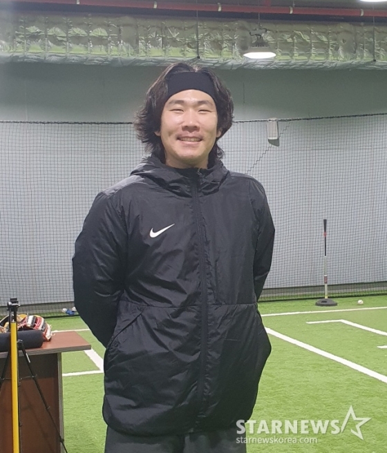 올해 1월 수술 후 고척스카이돔을 첫 방문한 정찬헌의 모습. /사진=김진경 대기자