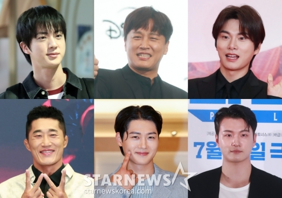 방탄소년단 진, 차태현, 이이경, 김동현, 오상욱, 신승호 /사진=스타뉴스