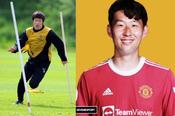 맨체스터 유나이티드에서 뛰던 시절의 박지성(왼쪽)과 손흥민. /AFPBBNews=뉴스1, 기브미스포츠