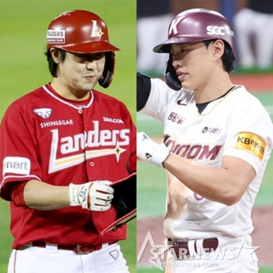 SSG 최정(왼쪽)과 키움 송성문. /사진=김진경 대기자
