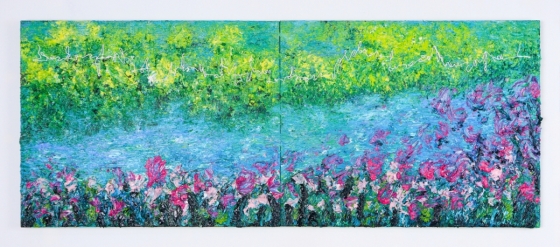 Humming Letter, 72.7x181.8cm, Mixed media on canvas, 2025