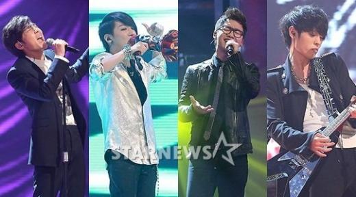 '슈퍼스타K4' 톱4 로이킴, 딕펑스 보컬 김태현, 홍대광, 정준영(왼쪽부터) ⓒ사진=이기범 기자