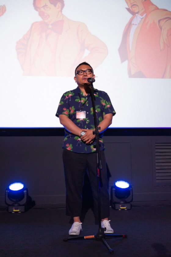 제18회 미쟝센 단편영화제 심사위원장 이혜영 감독이 지난 3일 시상식에 앞서 소감을 밝히고 있다.