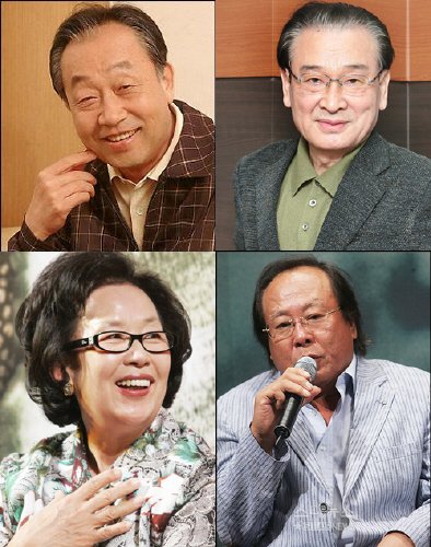 신구, 이순재, 주현, 나문희(왼쪽 위부터 시계방향으로)