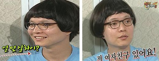 ↑지난 24일 방송된 KBS '해피투게더3'에서 여자친구와 관해 이야기하는 신정환