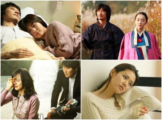 사진 왼쪽부터 시계방향으로 영화 '내사랑 내곁에', '불꽃처럼 나비처럼', 드라마 '연애시대', 영화 '밀양'