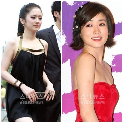 19일 대학교를 10년만에 졸업하는 가수 장나라(왼쪽)와 배우 최정원