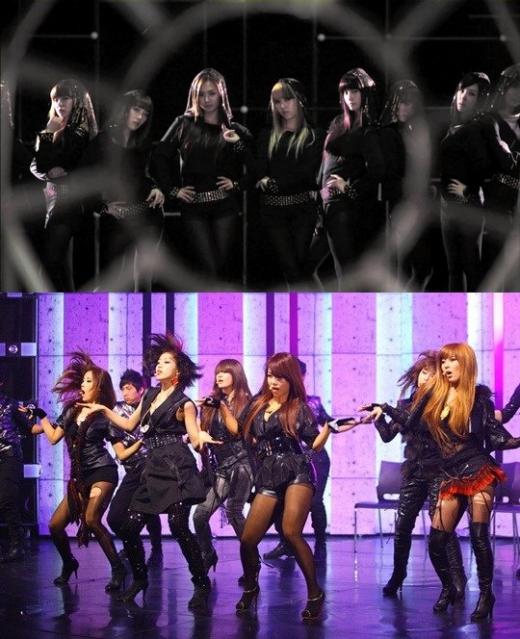 소녀시대(위)와 티아라