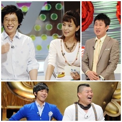 천안함 침몰로 결방을 결정한 MBC '놀러와' KBS 2TV '미녀들의 수다' 시즌2, SBS '강심장'(왼쪽부터 시계방향)