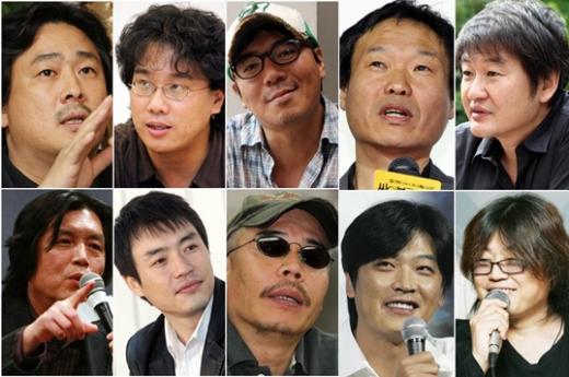 왼쪽 상단부터 시계방향으로 박찬욱,봉준호,김지운,곽재용,허진호,원신연,안병기,이명세,류승완,이창동 감독.